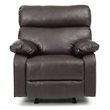 Glory Furniture Manny Faux Leather Rocker Recliner in Dark Brown