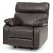Glory Furniture Manny Faux Leather Rocker Recliner in Dark Brown