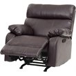 Glory Furniture Manny Faux Leather Rocker Recliner in Dark Brown