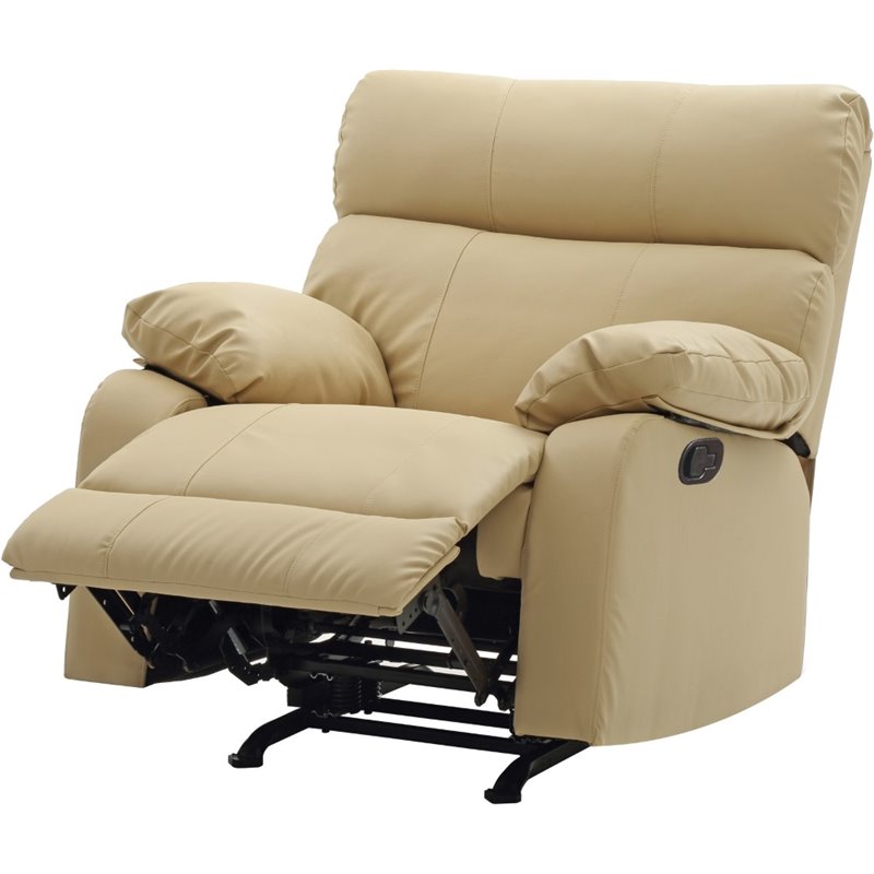 beige leather rocker recliner