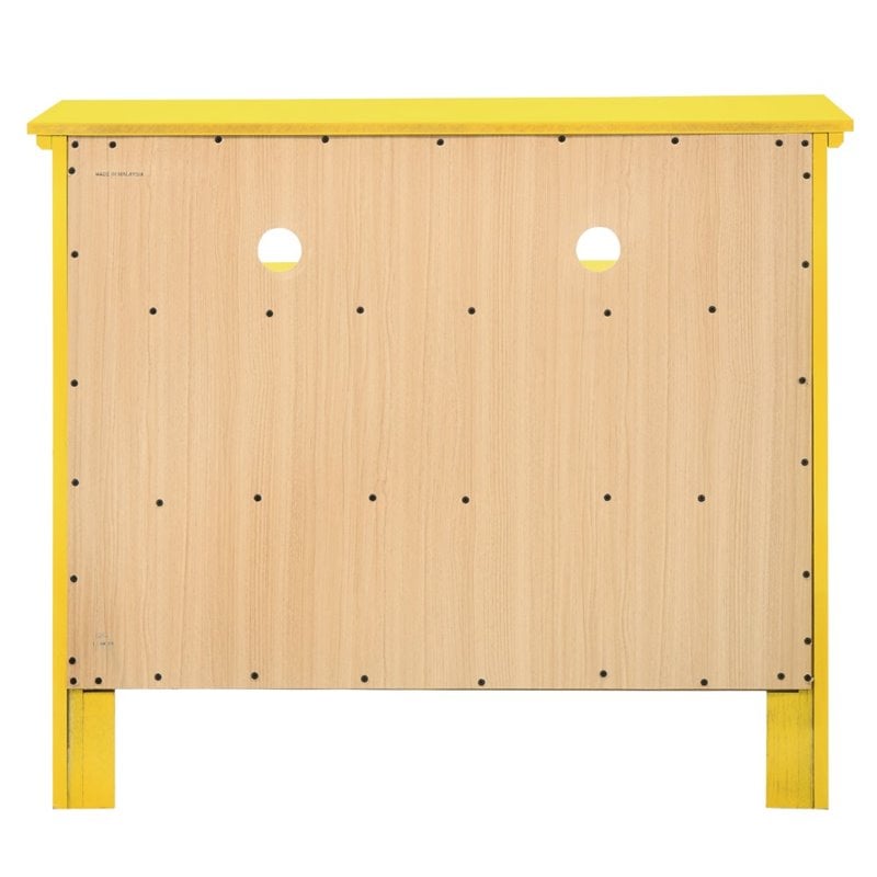 Glory Furniture Hammond Wood Veneer 4-Drawer TV Stand in Yellow