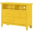 Glory Furniture Hammond Wood Veneer 4-Drawer TV Stand in Yellow