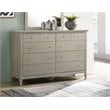 Glory Furniture Hammond Wood Veneer 8-Drawer Bedroom Dresser in Silver Champagne