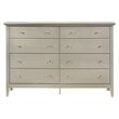 Glory Furniture Hammond Wood Veneer 8-Drawer Bedroom Dresser in Silver Champagne