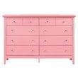 Glory Furniture Hammond 8 Drawer Dresser in Pink