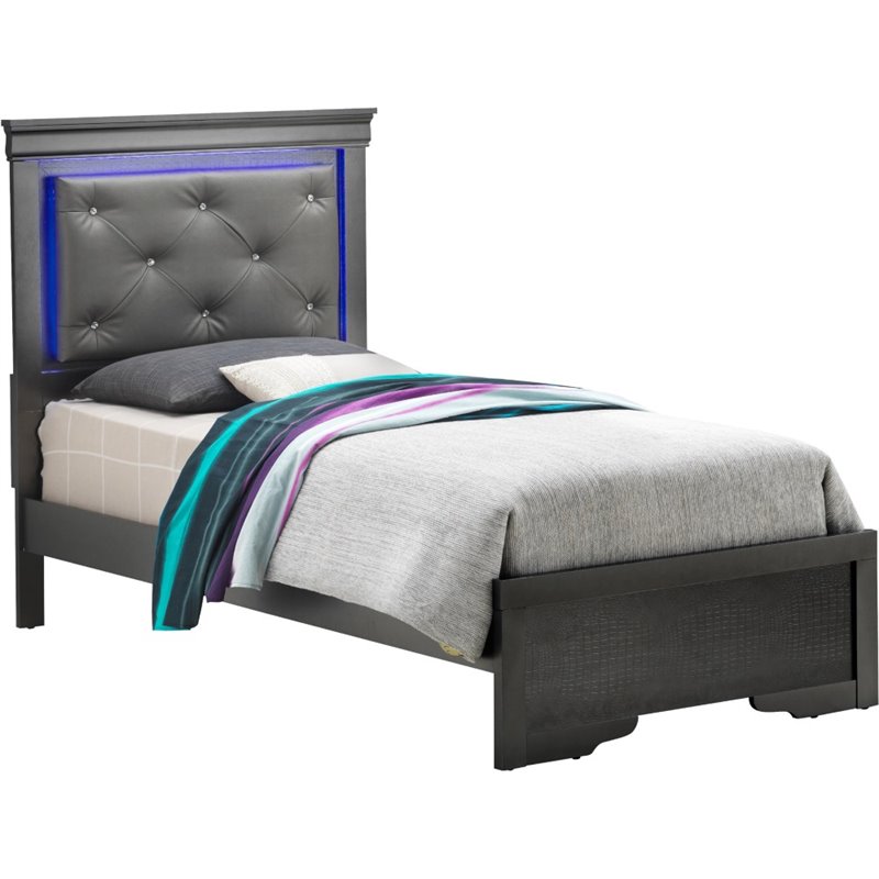 Glory Furniture Lorana Twin Bed in Charcoal
