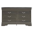 Glory Furniture Lorana 6-Drawers Bedroom Dresser in Charcoal