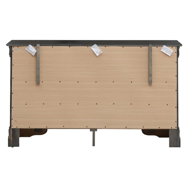 Glory Furniture Lorana 6-Drawers Bedroom Dresser in Charcoal