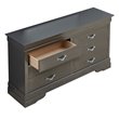 Glory Furniture Lorana 6-Drawers Bedroom Dresser in Charcoal