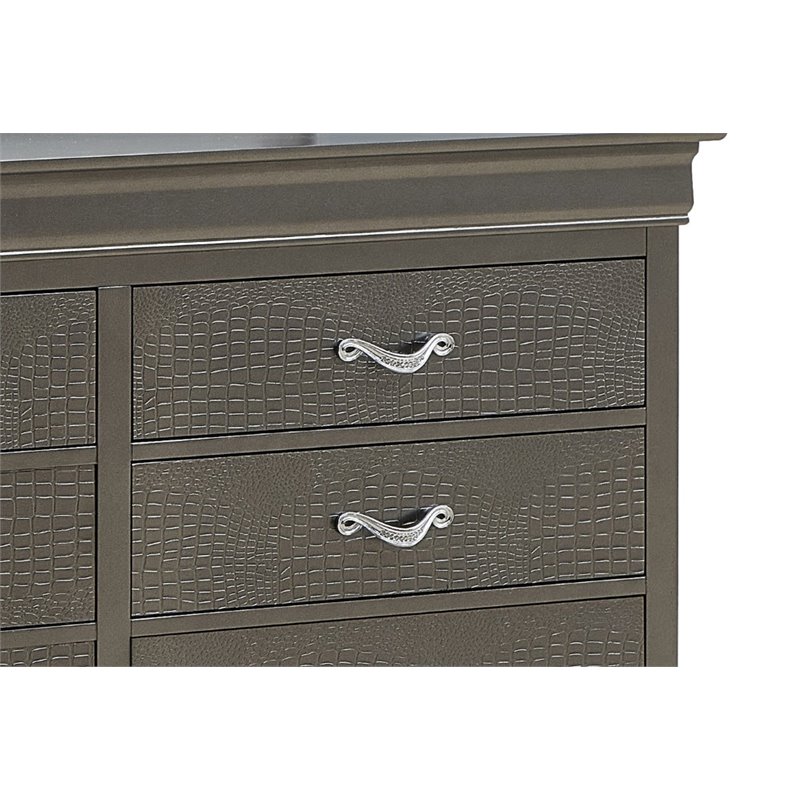 Glory Furniture Lorana 6-Drawers Bedroom Dresser in Charcoal