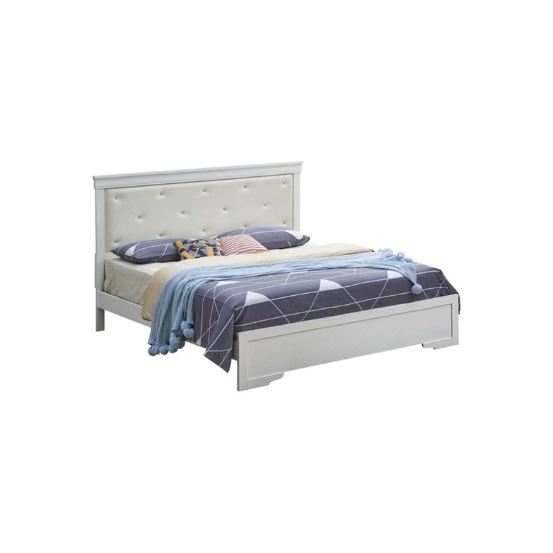 Glory Furniture Lorana Full Sleigh Bed in Pearl White