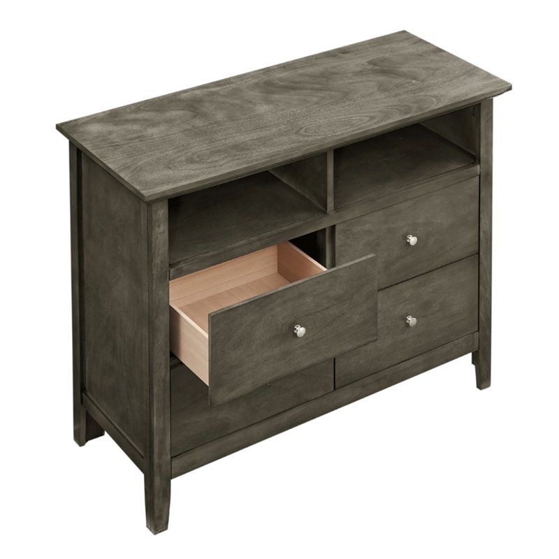 Glory Furniture Hammond 4 Drawer TV Stand in Gray