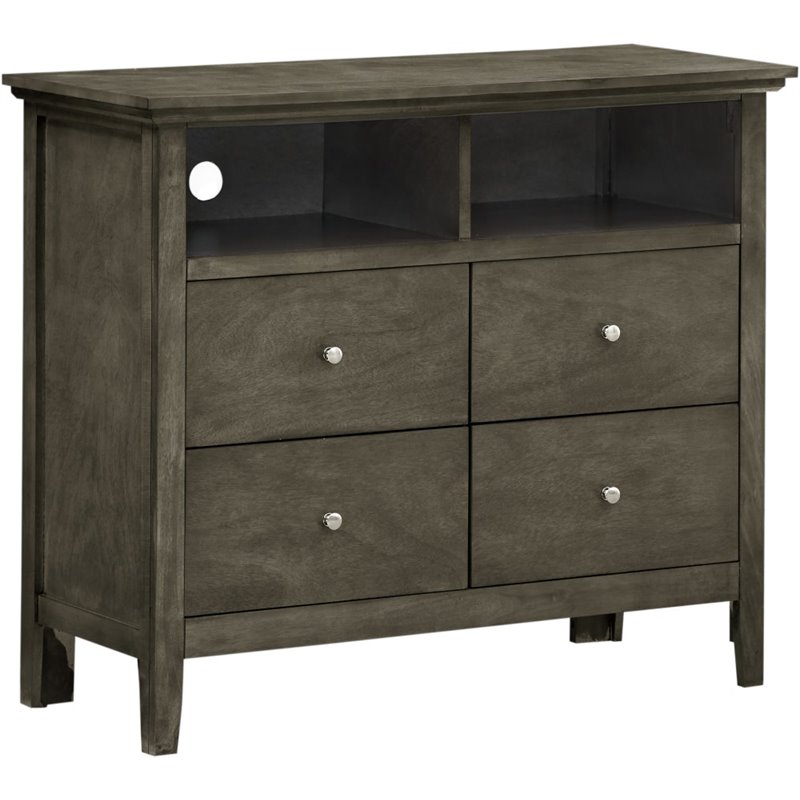 Glory Furniture Hammond 4 Drawer TV Stand in Gray