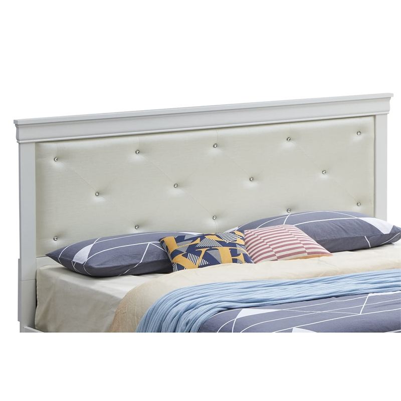 Glory Furniture Lorana Queen Sleigh Bed in Pearl White