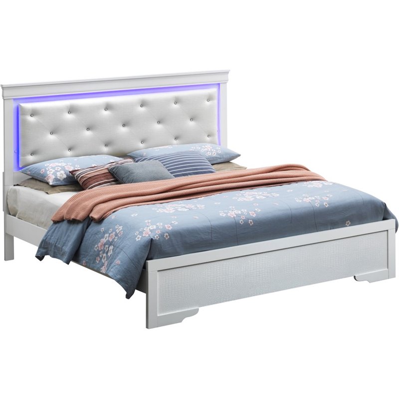 Glory Furniture Lorana Queen Bed in Pearl White