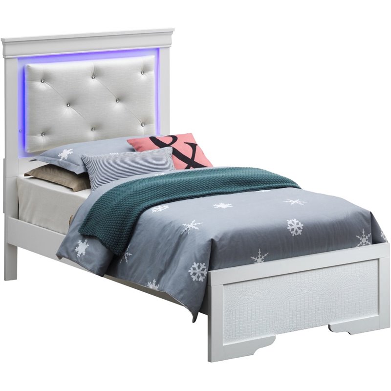 Glory Furniture Lorana Twin Bed in Pearl White