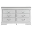 Glory Furniture Lorana 6-Drawers Bedroom Dresser in Pearl White