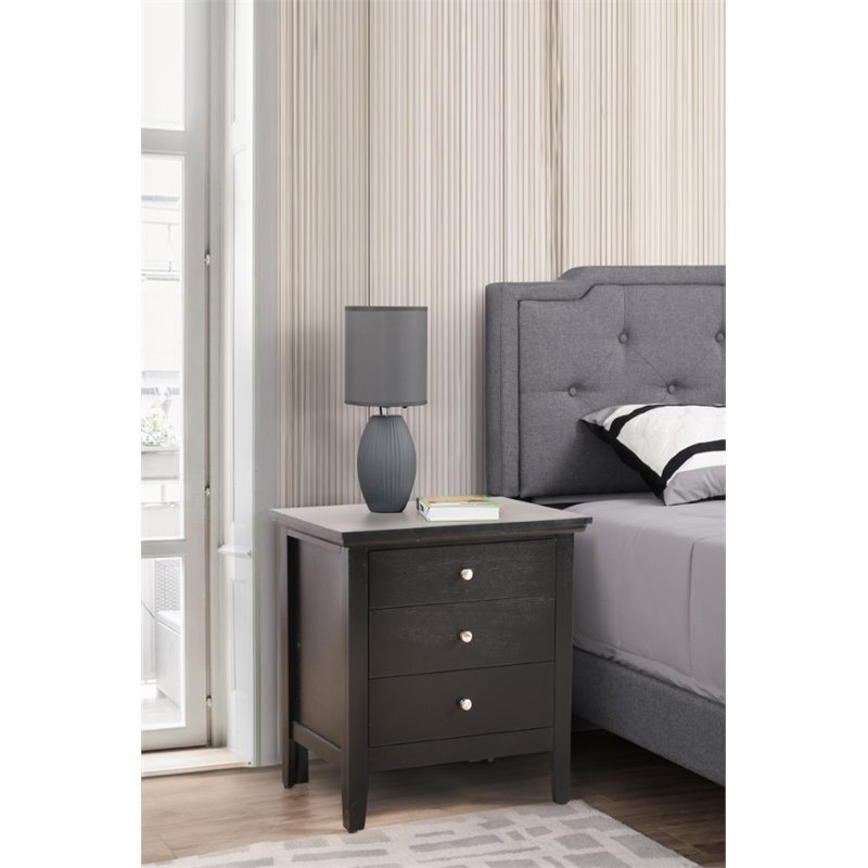 Glory Furniture Hammond 3 Drawer Nightstand in Black