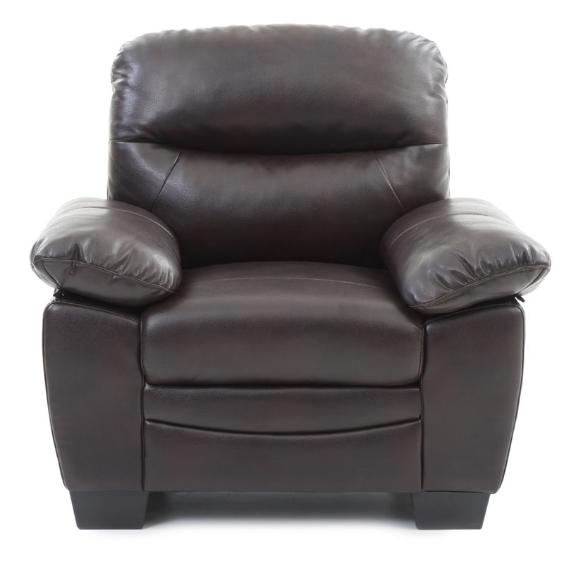 Glory Furniture Marta Faux Leather Chair in Dark Brown