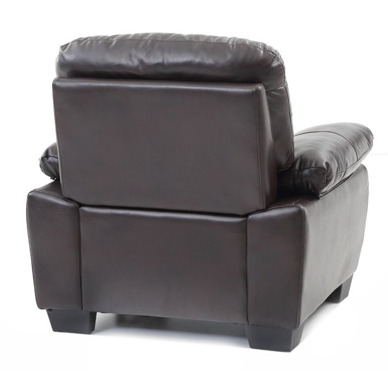 Glory Furniture Marta Faux Leather Chair in Dark Brown