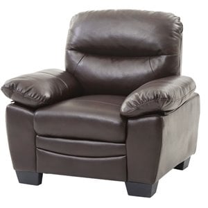 glory furniture marta faux leather chair in dark brown