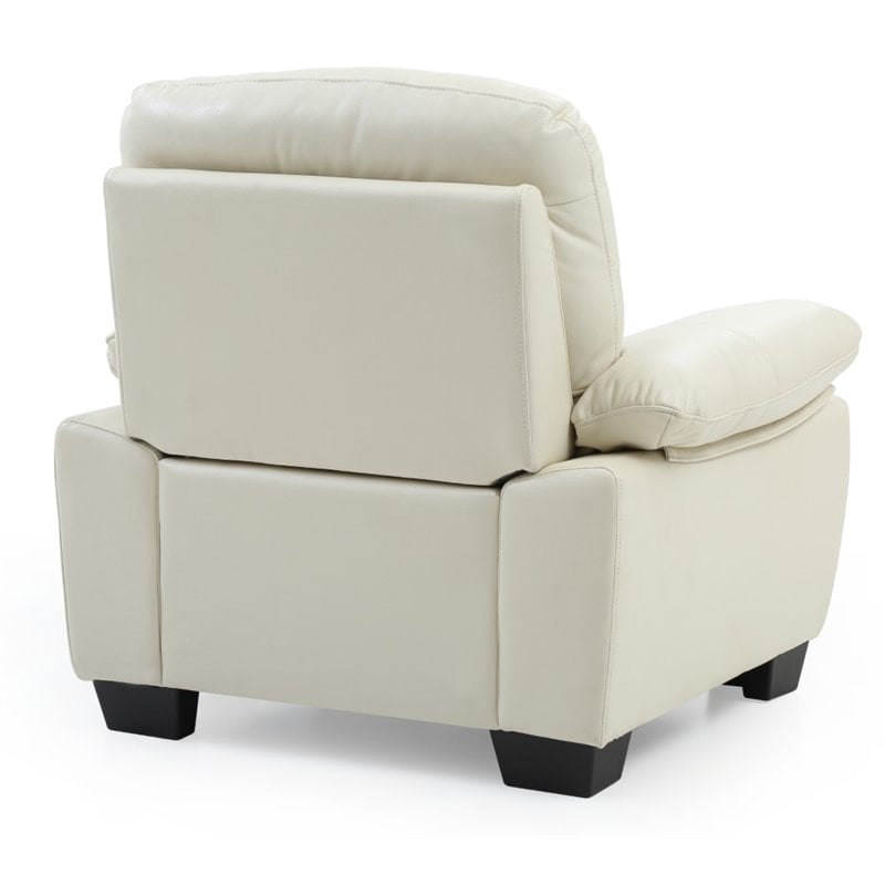Glory Furniture Marta Faux Leather Chair in Pearl