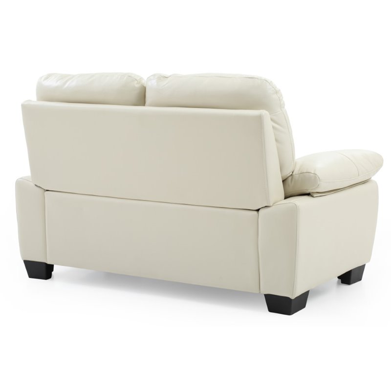 Glory Furniture Marta Faux Leather Loveseat in Pearl