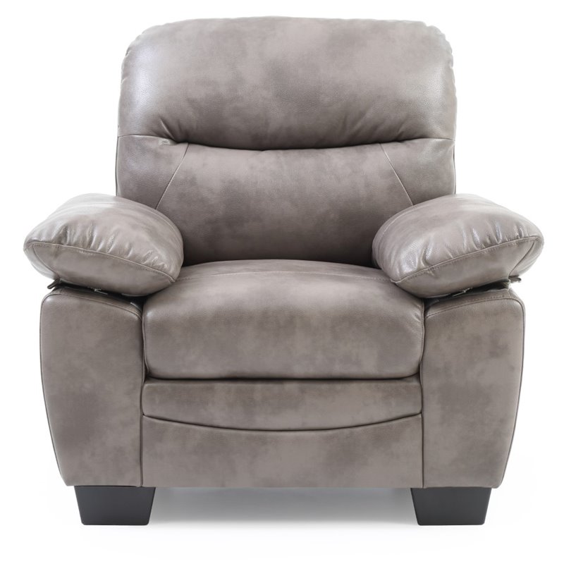 Glory Furniture Marta Faux Leather Chair in Gray