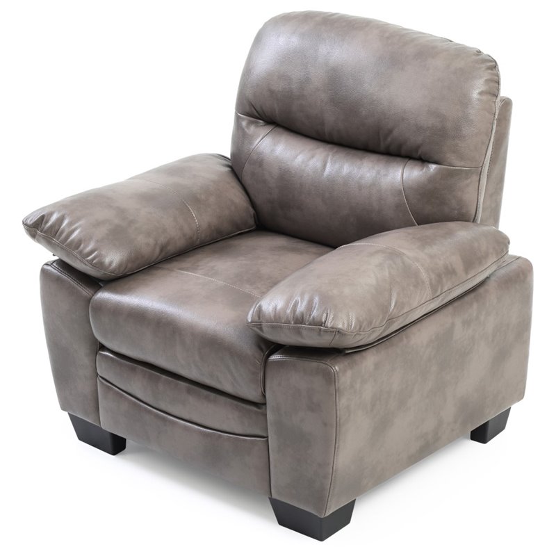 Glory Furniture Marta Faux Leather Chair in Gray