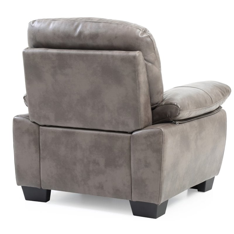 Glory Furniture Marta Faux Leather Chair in Gray