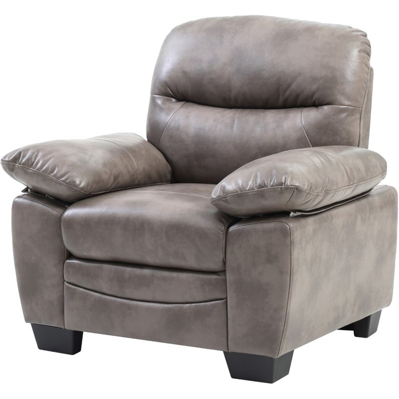 Glory Furniture Marta Faux Leather Chair in Gray