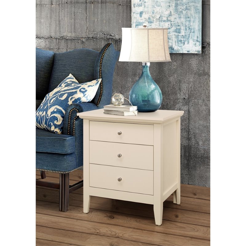 Glory Furniture Hammond 3 Drawer Nightstand in Beige
