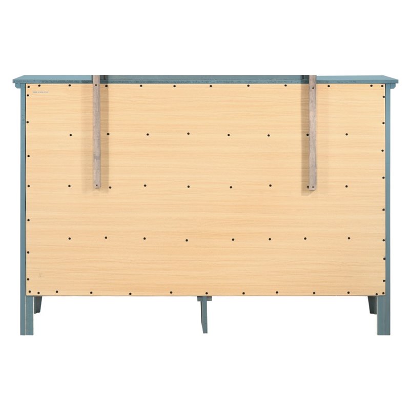 Glory Furniture Hammond 8 Drawer Dresser in Teal