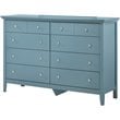 Glory Furniture Hammond 8 Drawer Dresser in Teal