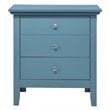 Glory Furniture Hammond 3 Drawer Nightstand in Teal Blue