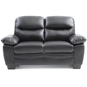 Glory Furniture Marta Faux Leather Loveseat in Black