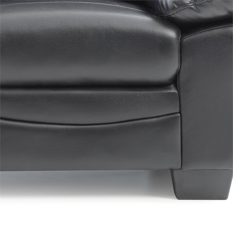 Glory Furniture Marta Faux Leather Loveseat in Black