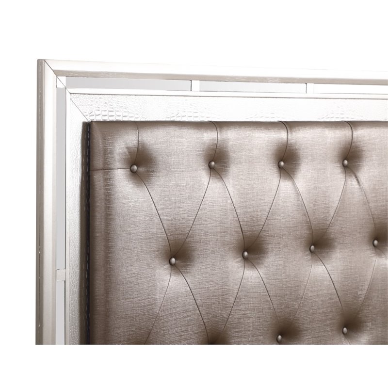 Glory Furniture Alana King Bed in Silver Champagne