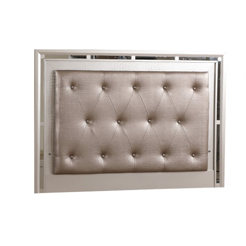 Glory Furniture Alana Queen Bed in Silver Champagne