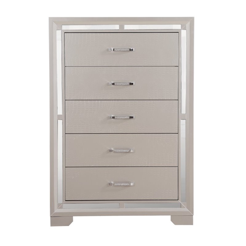 Glory Furniture Alana Chest in Silver Champagne