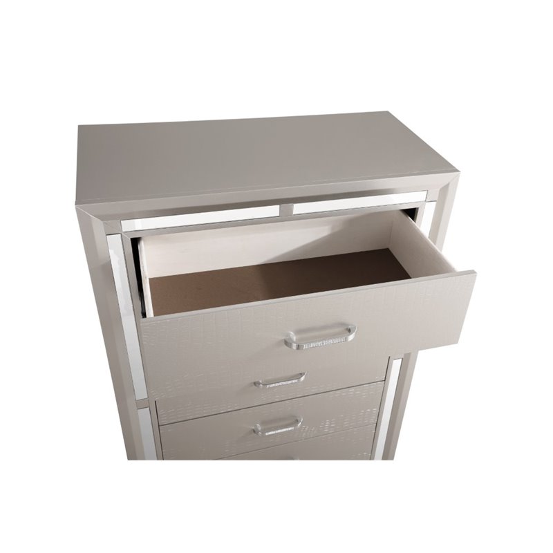 Glory Furniture Alana Chest in Silver Champagne