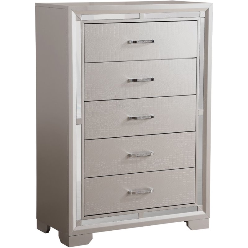 Glory Furniture Alana Chest in Silver Champagne