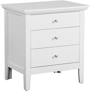Glory Furniture Hammond 3 Drawer Nightstand in White