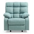 Glory Furniture Cindy Twill Fabric Rocker Recliner in Teal