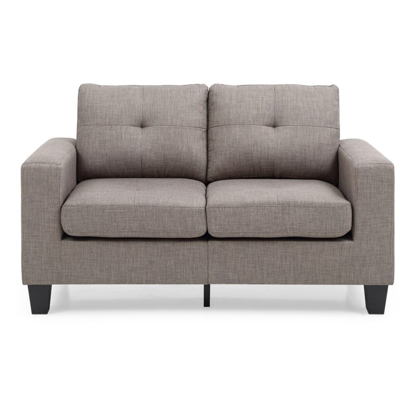 Glory Furniture Newbury Twill Fabric Modular Loveseat in Gray