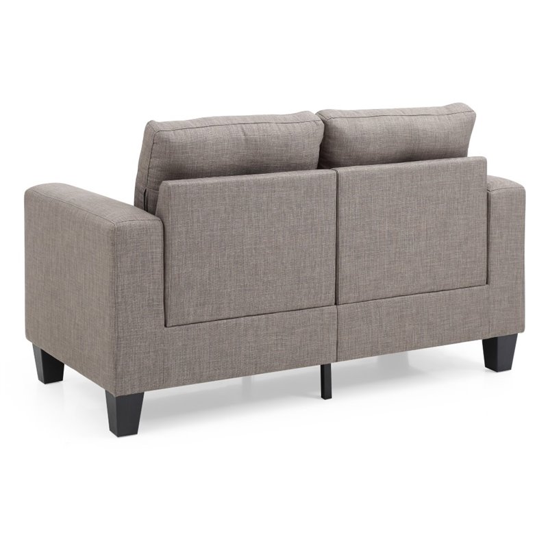 Glory Furniture Newbury Twill Fabric Modular Loveseat in Gray