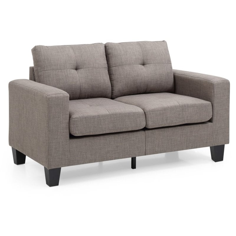 Glory Furniture Newbury Twill Fabric Modular Loveseat in Gray