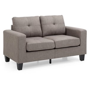 Glory Furniture Newbury Twill Fabric Modular Loveseat in Gray