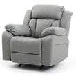 Glory Furniture Daria Faux Leather Rocker Recliner in Gray