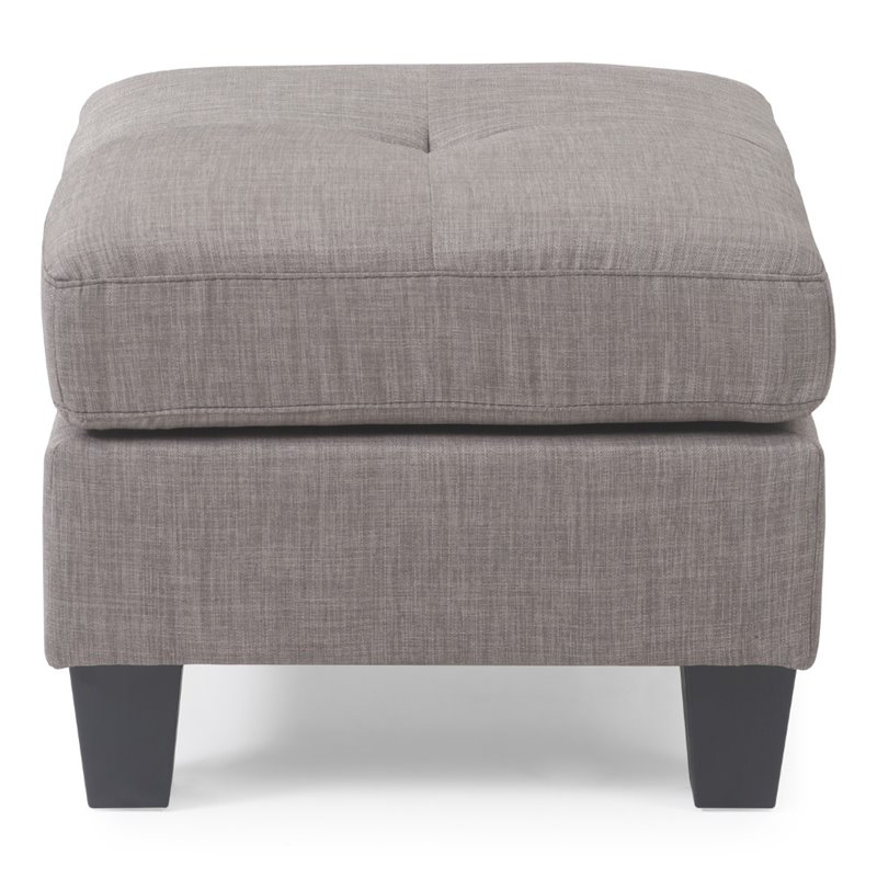 Glory Furniture Newbury Twill Fabric Ottoman in Gray